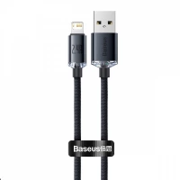кабель для зарядки Baseus  USB - iPhone, 1,2м, 2.4А  черный, круглый ткан. опл., быст. заряд
