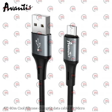 кабель для зарядки Avantis  USB - Micro USB,  1.2м, 2.4А  черный, круглый силиконовая оплетка?