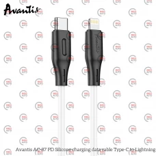 кабель для зарядки Avantis  Type-C - iPhone,  1м, 3.0А белый, круглый силикованая оплетка, QC, 20W?