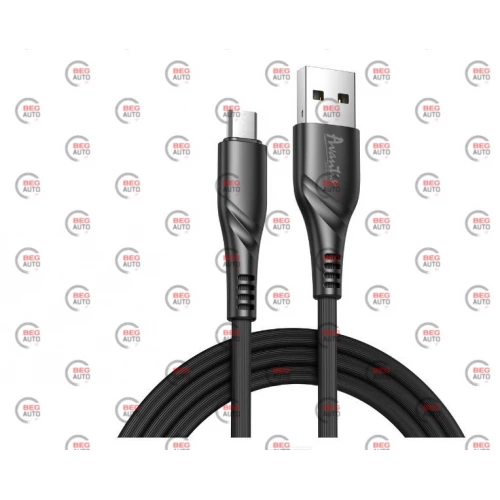 кабель для зарядки Avantis  USB - Micro USB,  1м, 3.0A  черный, круглый рефленная оплетка  Business