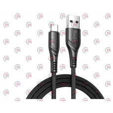 кабель для зарядки Avantis  USB - Type-C,  1м, 3.0A  черный, круглый рефленная оплетка  Business