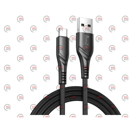 кабель для зарядки Avantis  USB - Type-C,  1м, 3.0A  черный, круглый рефленная оплетка  Business
