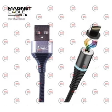 кабель для зарядки магнитный Avantis  USB - iPhone,  1.0м, 2.4А  черный  быстрая зарядка