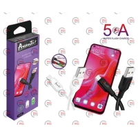 кабель для заряджання Avantis  USB - Micro USB,  1м, 5.0А  білий, круглий силік. обпл. QC Super Flas