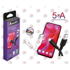 кабель для зарядки Avantis  USB - Micro USB,  1м, 5.0А  белый, круглый силик. опл. QC Super Flash