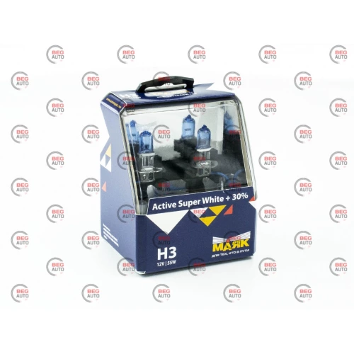 лампа H3 12V 55 W  Маяк Active Super White+30%  (2шт)