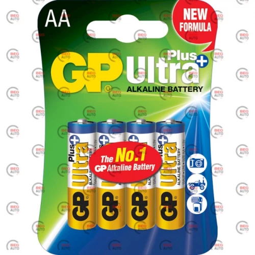 батарейка  AA  лужна 1.5V пальчик GP Ultra + Alkaline 4шт блістер