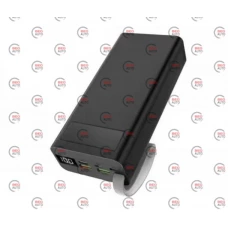 повербанк 30000 mAh, 2 USB виходи, заряд через MicroUSB/Type-C/iPhone, індикатор заряду, чорний