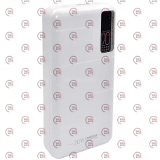 повербанк 20000 mAh, 1 USB выход, заряд через MicroUSB/Type-C, индикатор заряда, белый  Remax