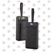 повербанк 30000 mAh, 3 USB выхода, заряд через MicroUSB/Type-C/iPhone, индикатор заряда, черный