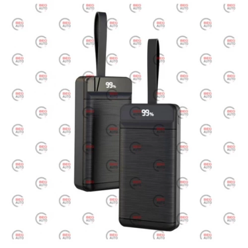 повербанк 30000 mAh, 3 USB выхода, заряд через MicroUSB/Type-C/iPhone, индикатор заряда, черный