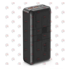 повербанк 30000 mAh, 2 USB выхода, заряд через MicroUSB/Type-C, индикатор заряда, черный