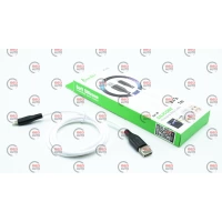 кабель для заряджання Avantis USB - iPhone, 1м, 2,4А чорний/білий, круглий силіконове обплет.