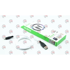 кабель для зарядки Avantis  USB - iPhone,  1м, 2,4А  черный/белый, круглый силиконовая оплетка