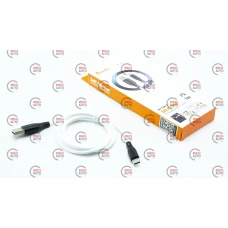 кабель для зарядки Avantis  USB - Type-C,  1м, 2,4А  черный/белый, круглый силиконовая оплетка