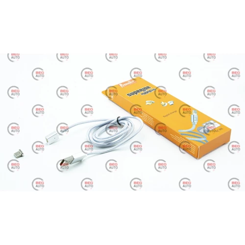 кабель для зарядки магнитный Avantis  USB - Type-C,  1.0м, 2.4А  серебряный Superior