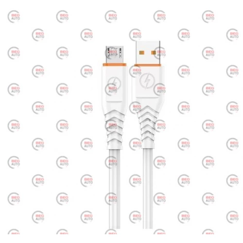 кабель для заряджання Avantis  USB - Micro USB,  1м, 6.0А  білий, круглий силіконове обплет. QC