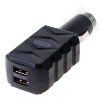 зарядка от прикуривателя Pulso  2USB  2.4А + 2.4А, прямоугол. черный, Евро