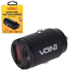 зарядка от прикуривателя Voin  1USB  4.0А QC (30W), черный Евро (Super Mini)