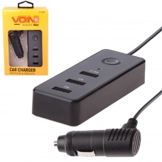 зарядний пристрій від прикур. Voin  3USB  2.4А + 2х1.0А, провід 1м, Євро