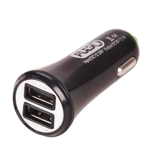 зарядка от прикуривателя Voin  2USB  2.1А черный, удлиненный Евро/ВАЗ