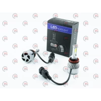 лампа LED H8/H9/H11/H16 12V-24V S2 18W 6500K 8000L 360°  радіатор з вентилятором