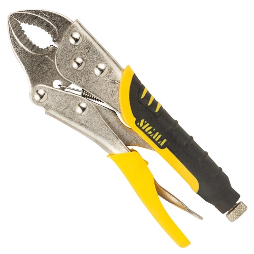 затискач з напівкруглими губками (кліщі затискні) 180 мм обгум. ручка