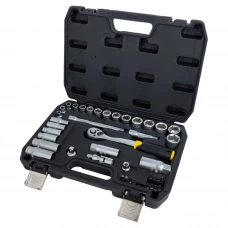 набор инструмента  3/8"  39 шт, 8-22 мм с трещ., удленит., кардан, свечн., удлин. головк, биты