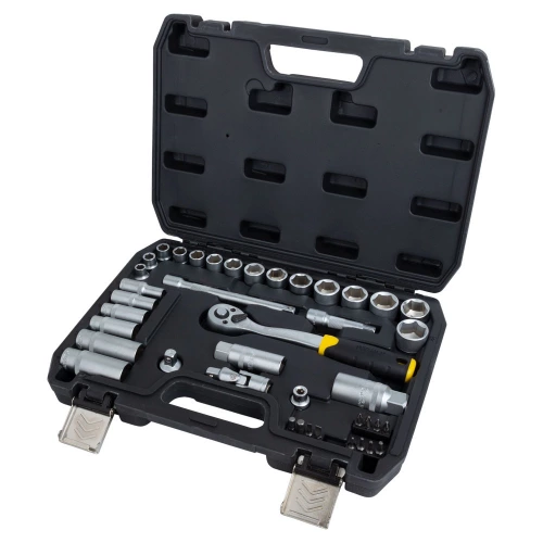 набор инструмента  3/8"  39 шт, 8-22 мм с трещ., удленит., кардан, свечн., удлин. головк, биты