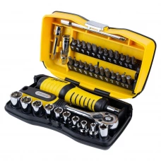 набор инструмента  1/4"  39 шт,  4-12 мм с трещ., удленит., кардан, отв.-вороток, биты