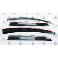 ветровик Honda CR-V 2016-2022  (скотч) TopVisor  c хром молдингом