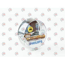лампа H4 12V 60/55 (43) PHILIPS X-treme Vision+130% (2шт) G-force***************