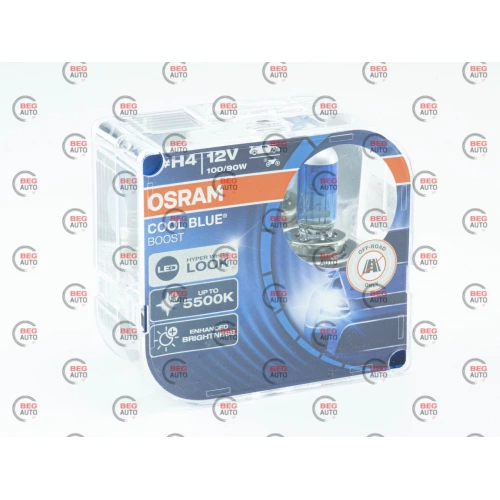 лампа H4 12V100/90 (43) OSRAM Cool Blue H 5000K+50% (2шт)