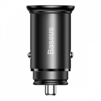 зарядка от прикуривателя Baseus  1USB + 1 USB Type-C VOOC  5.0А QC (30W), черный Евро