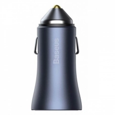зарядка от прикуривателя Baseus  1USB + 1 USB Type-C PD  3.0А QC 40W серый + кабель Type-C - iPhone