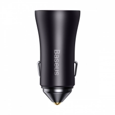 зарядка от прикуривателя Baseus  2USB Type-C PD  3.0А QC (40W) круг серый