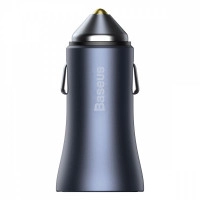 зарядка от прикуривателя Baseus  2USB SCP  5.0А QC 40W серый + кабель USB - Type-C 1м