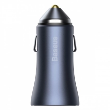зарядка от прикуривателя Baseus  2USB SCP  5.0А QC 40W серый + кабель USB - Type-C 1м
