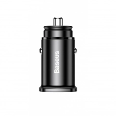 зарядка от прикуривателя Baseus  1USB + 1 USB Type-C PPS  3.0А QC (30W), черный, Евро