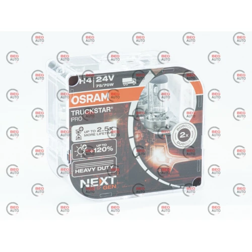 лампа H4 24V 75/70 (43) OSRAM Truckstar PRO+100% (2шт)
