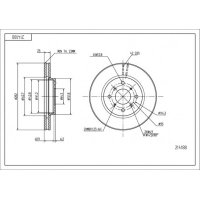 Диск гальмівний пер. Honda Accord VI 98-> (d282x25mm)  (HART)
