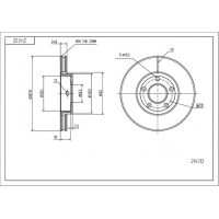 Диск гальмівний пер. VW Passat (96-08), Skoda Superb, (288mmx25mm) (HART)
