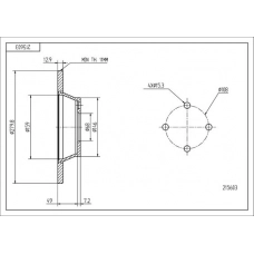 Диск гальмівний зад, Audi 80 B4 (d280x13mm)  (HART)