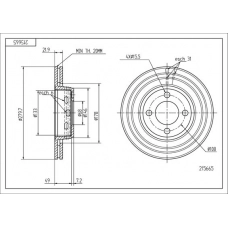 Диск гальмівний Audi 80 B4 (d280x22mm)  (HART)