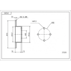Диск гальмівний зад. Audi 80 B3/B4, 100 C3 (d245x10mm)  (HART)