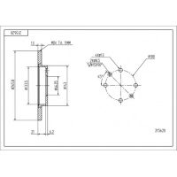 Диск гальмівний пер. Citroen Berlingo-Peugeot Partner 96-> (266x13mm)  (HART)