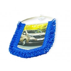 сувенир на зеркало "Вымпел Renault" прямоугольный (фото Буса, бахрома по бокам)