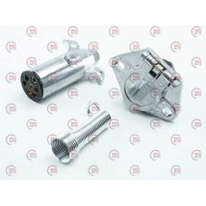 фишка прицепа грузовая метал 12-24В (мама+папа) ISO 1185 socket  N type
