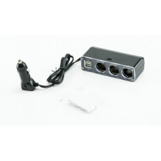 розгалужувач прикурювача 3 вих. 10А/120Вт, 2 USB 3.1А, провід 1,30м, Євро