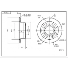 Диск гальмівний зад. Hyundai Terracan 01-> (d315x20mm)  (HART)